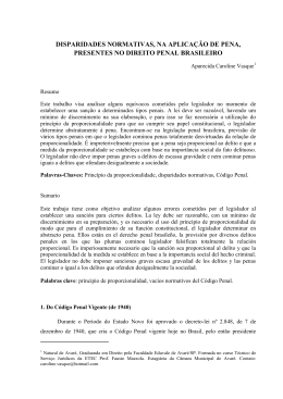 artigo 10 - disparidades normativas, na aplica&ccedil;&atilde;o de pena