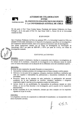 acuerdo de colaboracion entre el instituto politécnico do porto y la