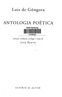 Luis de Góngora ANTOLOGIA POÉTICA