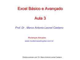 Excel B&aacute;sico e Avan&ccedil;ado Aula 3
