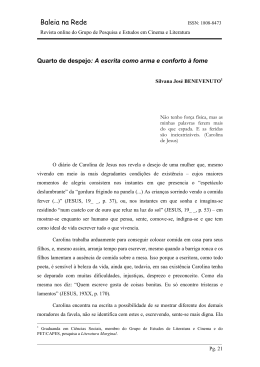 Quarto de despejo: A escrita como arma e conforto &agrave; fome