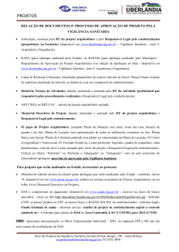 Relação de Documentos 2015 - Prefeitura Municipal de Uberlândia