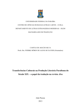 SILVA, Camyle de Ara&uacute;jo. - CCHLA
