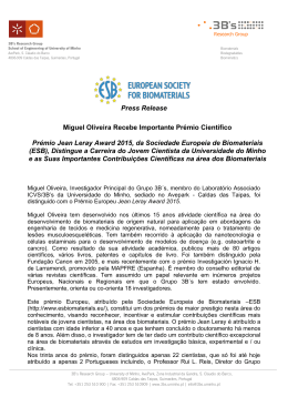 Press Release Miguel Oliveira Recebe Importante Prémio Científico