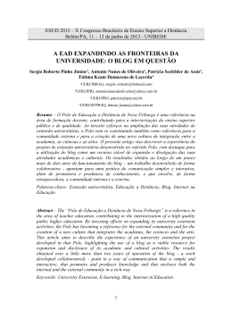 A EAD expandindo as fronteiras da universidade: o blog em