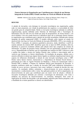 Fatores Internos às Organizações que Contribuem para