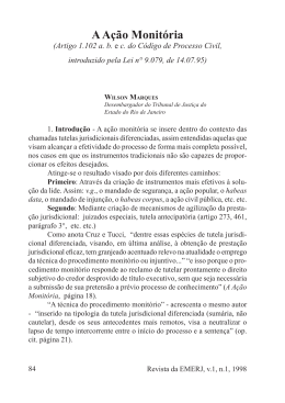 A Ação Monitória - Emerj - Tribunal de Justiça do Estado do Rio de