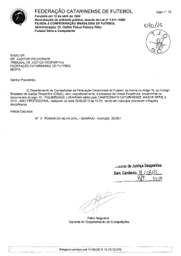 Proc. 090-15 &ndash; Figueirense x Ava&iacute; &ndash; S&eacute;rie A Junior