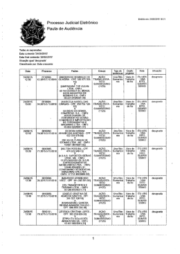 Processo Judicial! Eletrônico Pauta de Audiência