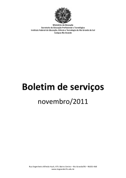 (Boletim de servi&ccedil;os - novembro)