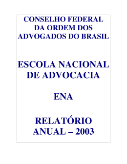 Relatório Anual - ENA - Ordem dos Advogados do Brasil
