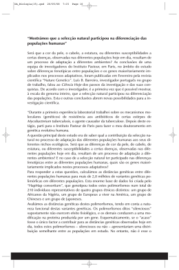 &ldquo;Mostr&aacute;mos que a selec&ccedil;&atilde;o natural participou na diferencia&ccedil;&atilde;o das