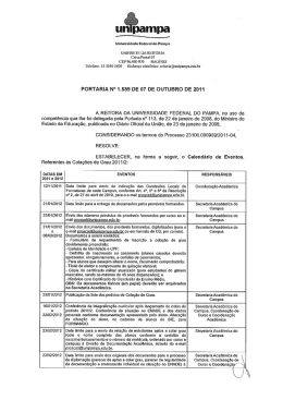 portaria nº 1589/11 - Calendário de Formaturas período