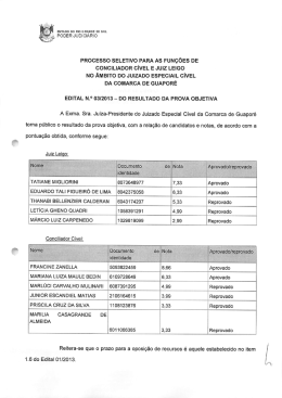 Processo Seletivo - Conciliador Cível e Juiz Leigo