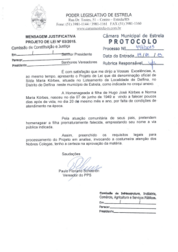 Projeto de Lei 03/2015 - Vereador Paulo Floriano Scheeren