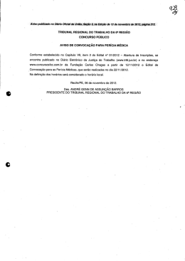 l - Tribunal Regional do Trabalho da 6&ordf; Regi&atilde;o