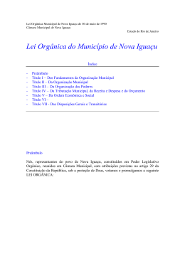 Lei Org&acirc;nica do Munic&iacute;pio de Nova Igua&ccedil;u