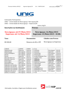 Nova Igua&ccedil;u: at&eacute; 07/Maio/2015 Itaperuna