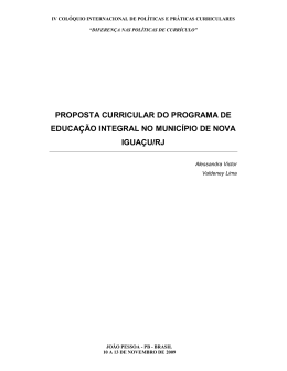 proposta curricular do programa de educação integral no