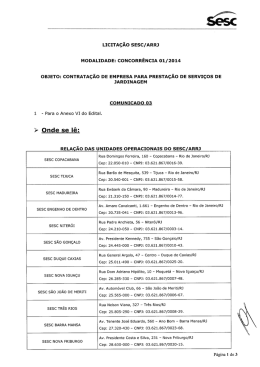 licitação sesc/arrj modalidade: concorrência 01/2014 objeto