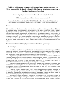 Pol&iacute;ticas p&uacute;blicas para o desenvolvimento da agricultura urbana em