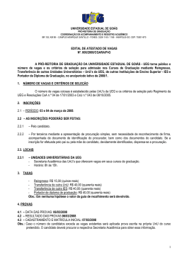 EDITAL DE ATESTADO DE VAGAS N&ordm;. 006/2008/CGARA/PrG