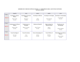 HORÁRIO DO CURSO DE CIÊNCIAS SOCIAIS – 2O. SEM ESTRE