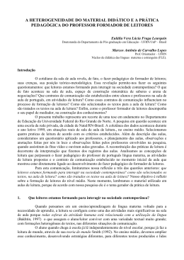 a heterogeneidade do material didático e a prática