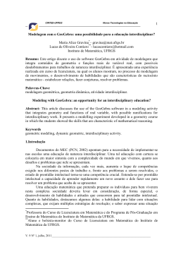 1 Modelagem com o GeoGebra: uma possibilidade para