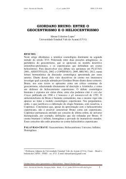 ENTRE O GEOCENTRISMO E O HELIOCENTRISMO