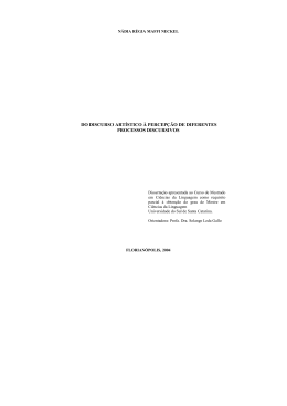 do discurso art&iacute;stico &agrave; percep&ccedil;&atilde;o de diferentes processos discursivos