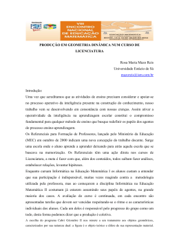 Produ&ccedil;&atilde;o em Geometria Din&acirc;mica num curso de Licenciatura