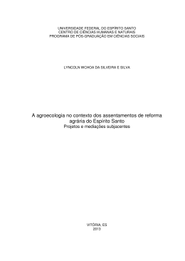 A agroecologia no contexto dos assentamentos de reforma agr&aacute;ria