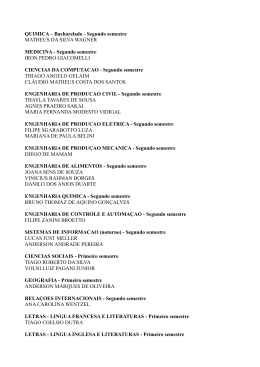 QUIMICA &ndash; Bacharelado - Segundo semestre MATHEUS DA SILVA