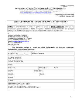 PROTOCOLO DE RETIRADA DE EDITAL VIA INTERNET