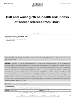 BMI and waist girth as health risk indexs of soccer referees from Brazil