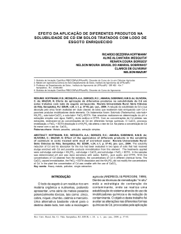 Efeito da aplica&ccedil;&atilde;o de diferentes produtos na solubilidade