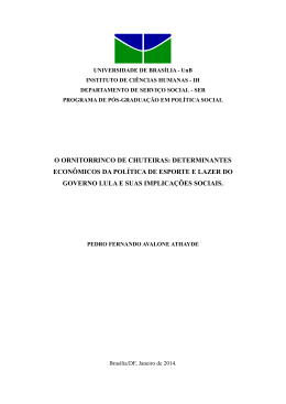 determinantes econ&ocirc;micos da Pol&iacute;tica de Esporte do governo Lula e