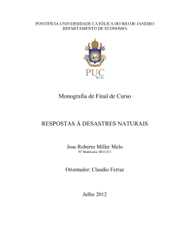 respostas &agrave; desastres naturais