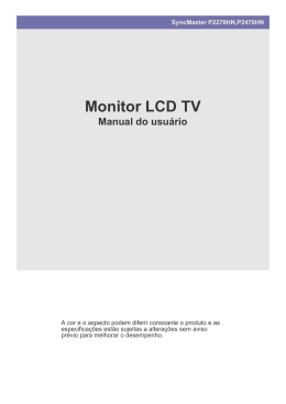 Monitor LCD TV Manual do usuário