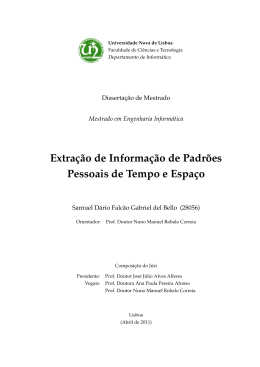 Extra&ccedil;&atilde;o de Informa&ccedil;&atilde;o de Padr&otilde;es Pessoais de Tempo e