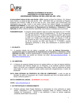 1 PREG&Atilde;O ELETR&Ocirc;NICO N&ordm; 051/2011 PROCESSO N&ordm;