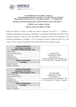 Edital de Matr&iacute;cula