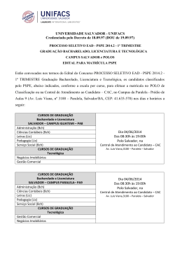 UNIVERSIDADE SALVADOR - UNIFACS Credenciada pelo