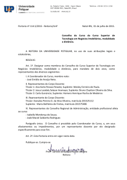 Portaria nº 114.5/2015 - Reitoria/UnP Natal