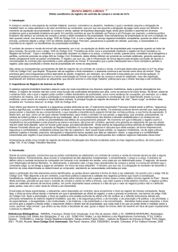 REVISTA &Acirc;MBITO JUR&Iacute;DICO &reg; Efeito constitutivo do registro do