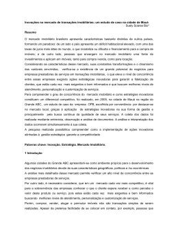 Inova&ccedil;&otilde;es no mercado de transa&ccedil;&otilde;es imobili&aacute;rias: um