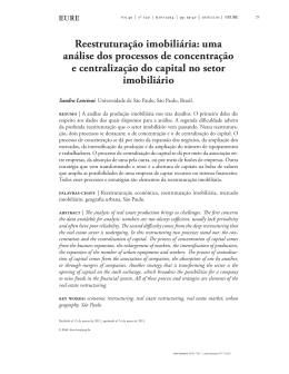 Reestrutura&ccedil;&atilde;o imobili&aacute;ria: uma an&aacute;lise dos processos de