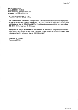 Proposta de Pre&ccedil;os e Documentos Habilita&ccedil;&atilde;o Empresa