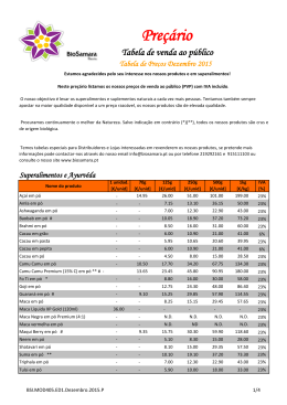 Pre&ccedil;&aacute;rio - BioSamara